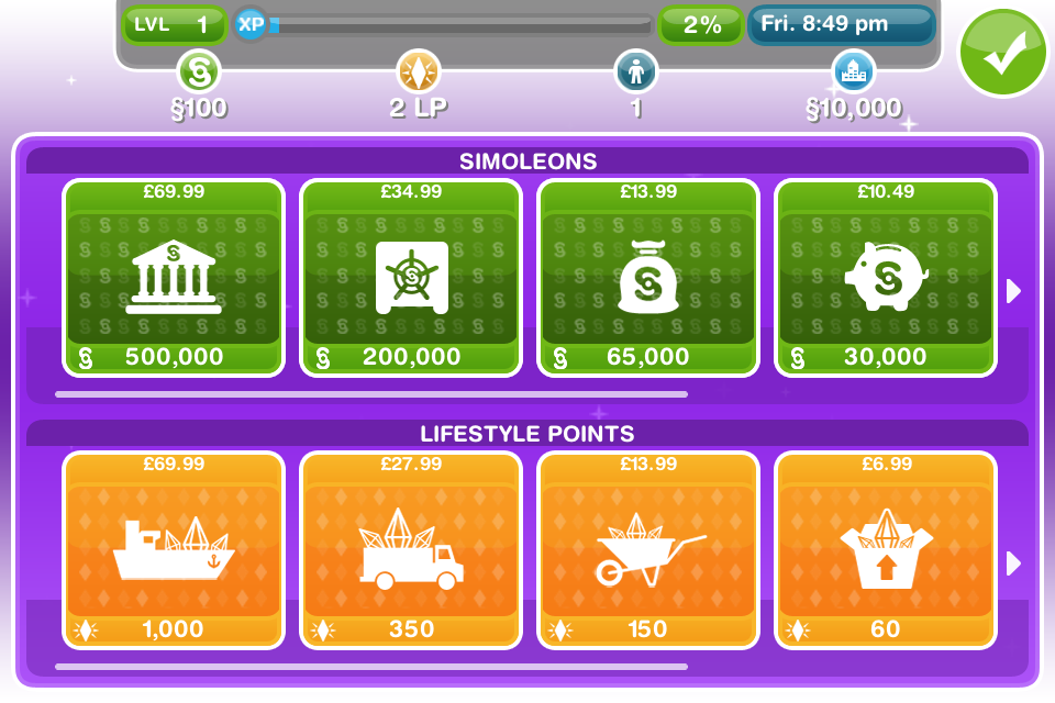 The Sims FreePlay – not as free as EA are making out, of course